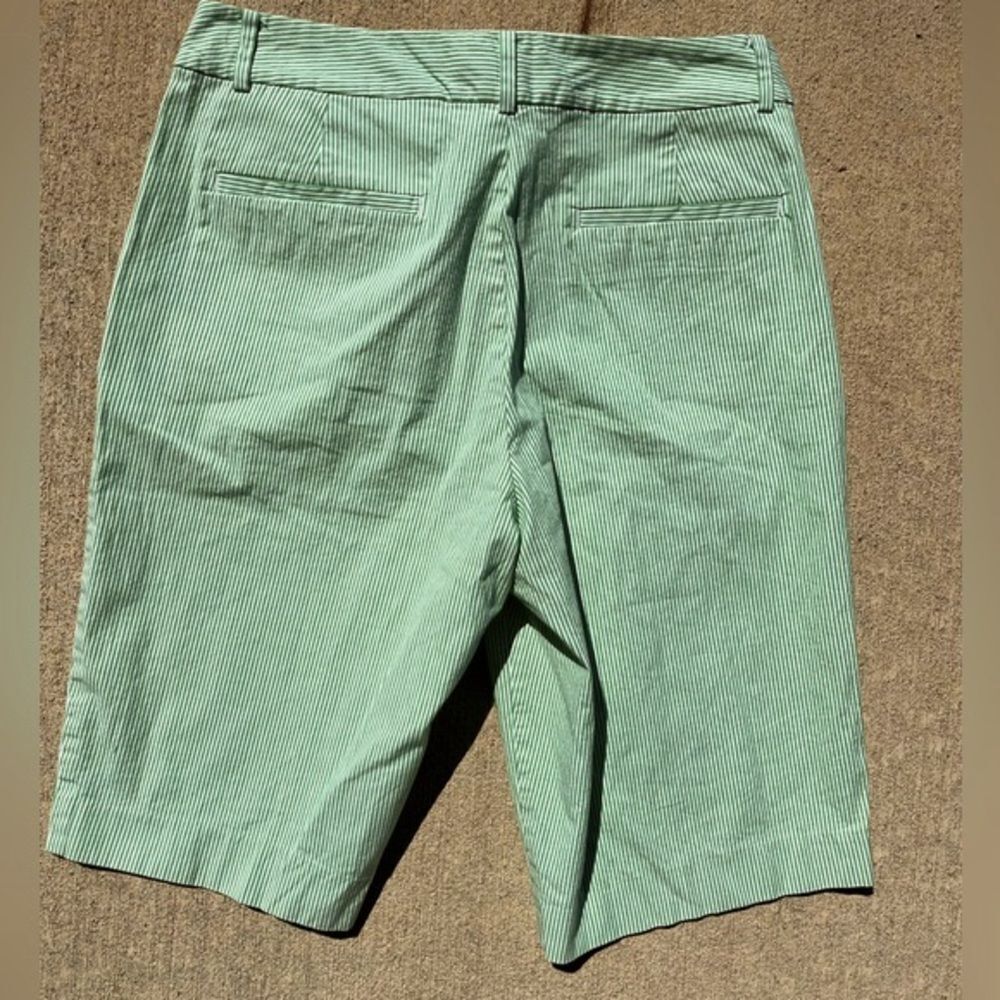 L-RL RALPH LAUREN GREEN AND WHITE STRIPE SHORTS WOMENS SIZE 6​ - Picture 5 of 8